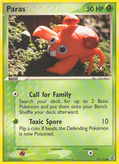 Paras (72/112) [EX: FireRed & LeafGreen] - Card Brawlers | Quebec | Canada | Yu-Gi-Oh!