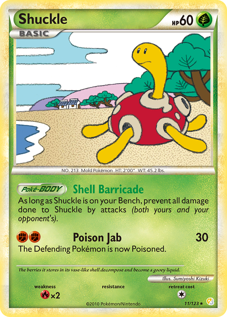 Shuckle (11/123) [HeartGold & SoulSilver: Base Set] - Card Brawlers | Quebec | Canada | Yu-Gi-Oh!