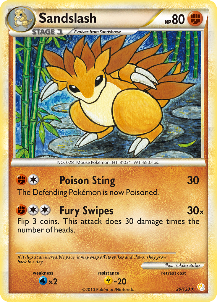 Sandslash (29/123) [HeartGold & SoulSilver: Base Set] - Card Brawlers | Quebec | Canada | Yu-Gi-Oh!