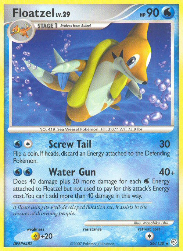 Floatzel (26/130) [Diamond & Pearl: Base Set] - Card Brawlers | Quebec | Canada | Yu-Gi-Oh!