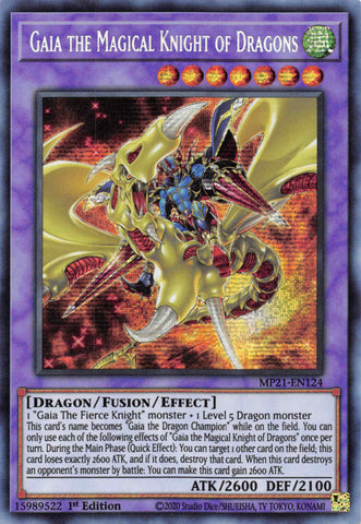 Gaia the Magical Knight of Dragons [MP21-EN124] Prismatic Secret Rare - Card Brawlers | Quebec | Canada | Yu-Gi-Oh!