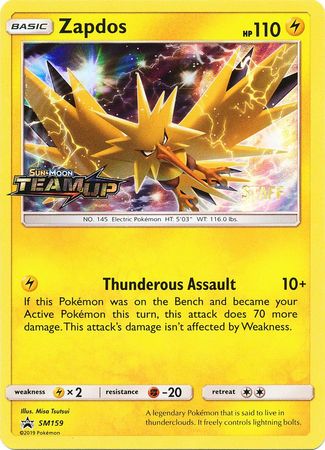 Zapdos (SM159) (Staff) [Sun & Moon: Black Star Promos] - Card Brawlers | Quebec | Canada | Yu-Gi-Oh!