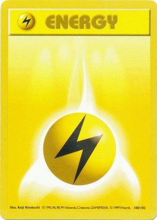 Lightning Energy (100/102) [Base Set Shadowless Unlimited] - Card Brawlers | Quebec | Canada | Yu-Gi-Oh!