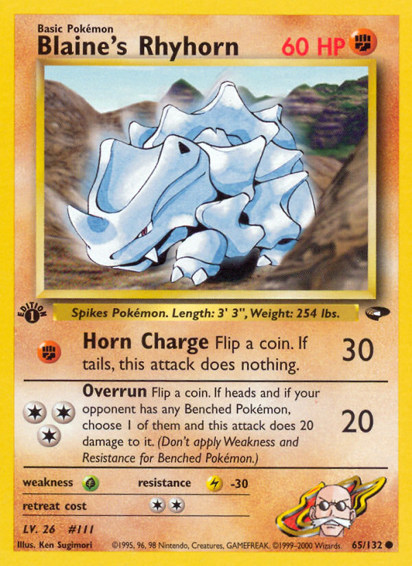Blaine's Rhyhorn (65/132) [Gym Challenge 1st Edition] - Card Brawlers | Quebec | Canada | Yu-Gi-Oh!