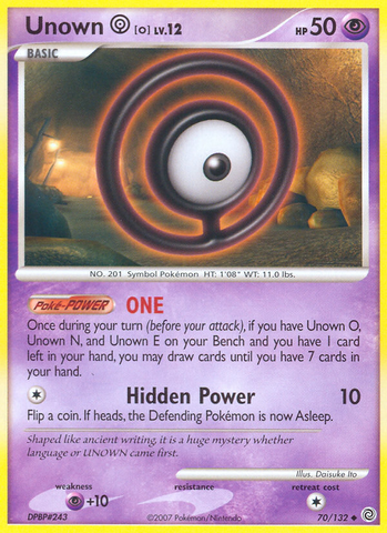 Unown O (70/132) [Diamond & Pearl: Secret Wonders] - Card Brawlers | Quebec | Canada | Yu-Gi-Oh!