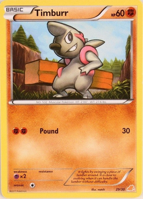 Timburr (29/30) [Black & White: Trainer Kit - Excadrill] - Card Brawlers | Quebec | Canada | Yu-Gi-Oh!