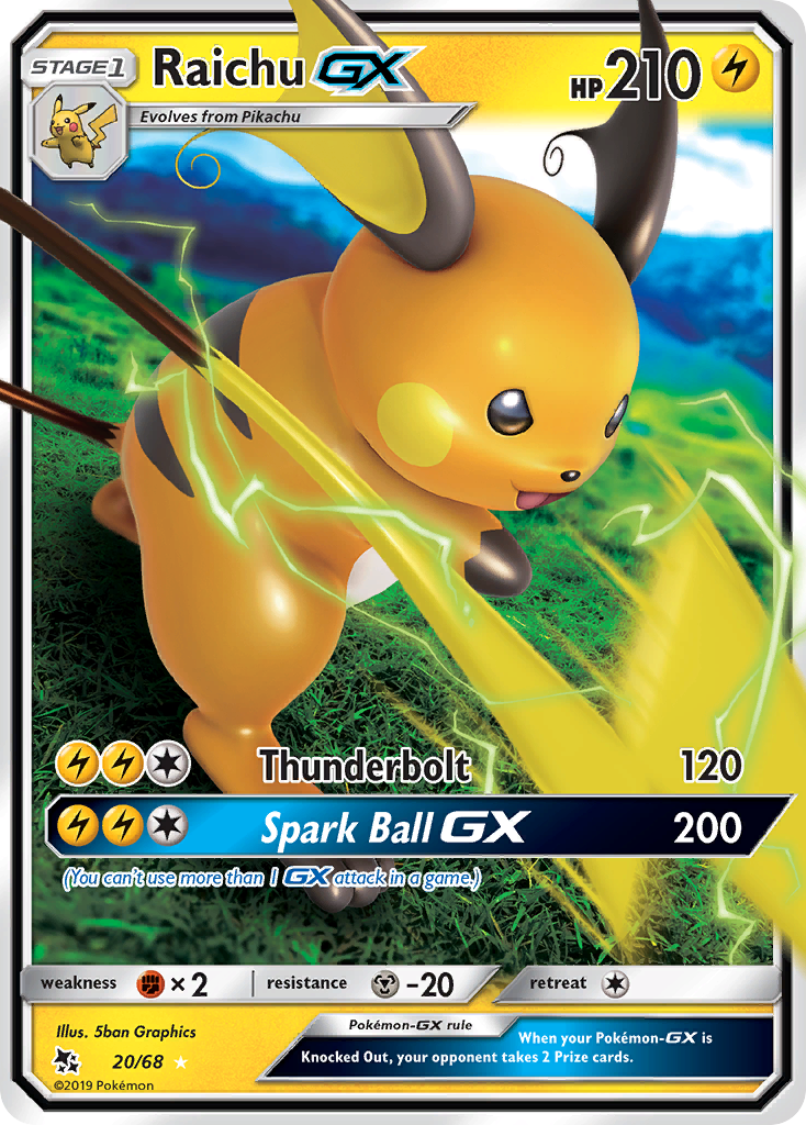 Raichu GX (20/68) [Sun & Moon: Hidden Fates] - Card Brawlers | Quebec | Canada | Yu-Gi-Oh!
