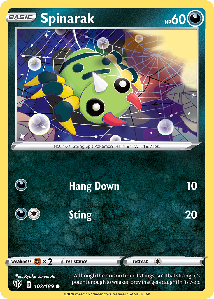 Spinarak (102/189) [Sword & Shield: Darkness Ablaze] - Card Brawlers | Quebec | Canada | Yu-Gi-Oh!