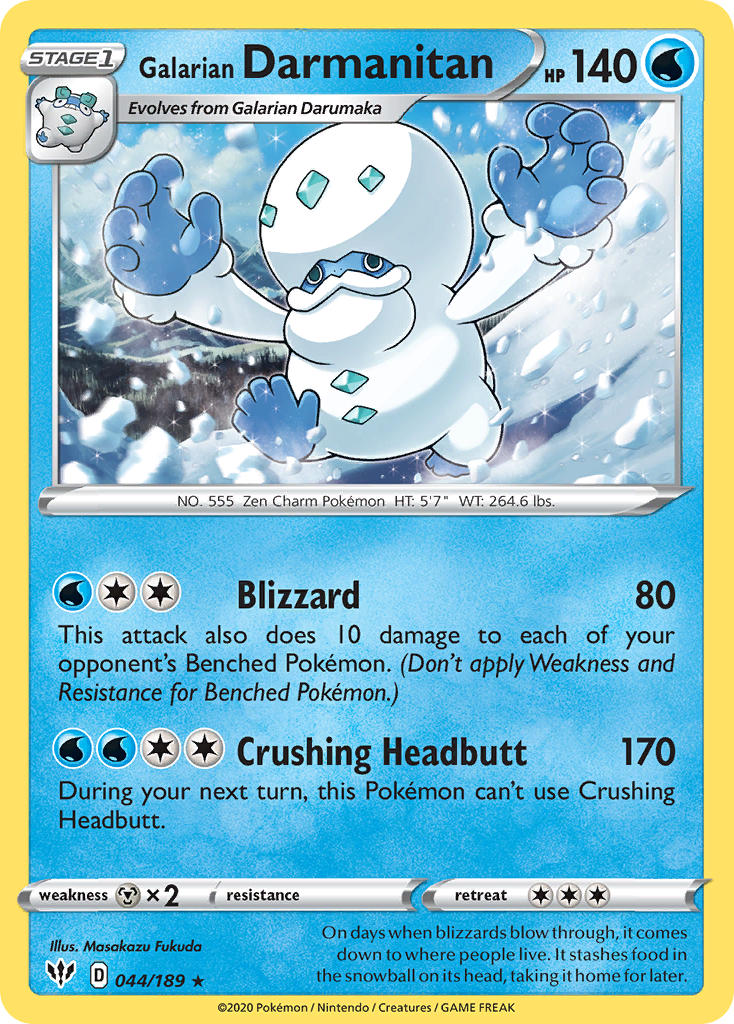 Galarian Darmanitan (044/189) (Cracked Ice Holo) (Theme Deck Exclusive) [Sword & Shield: Darkness Ablaze] - Card Brawlers | Quebec | Canada | Yu-Gi-Oh!