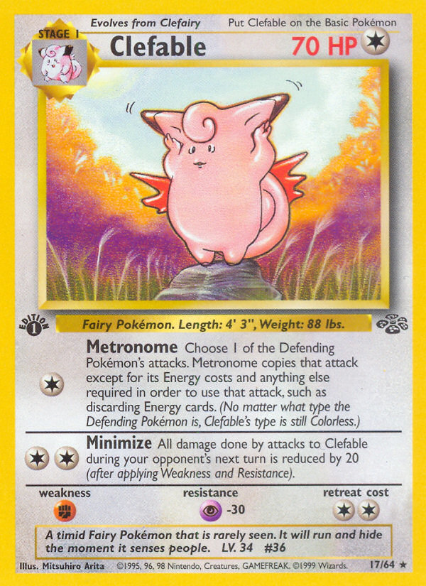 Clefable (17/64) [Jungle 1st Edition] - Card Brawlers | Quebec | Canada | Yu-Gi-Oh!