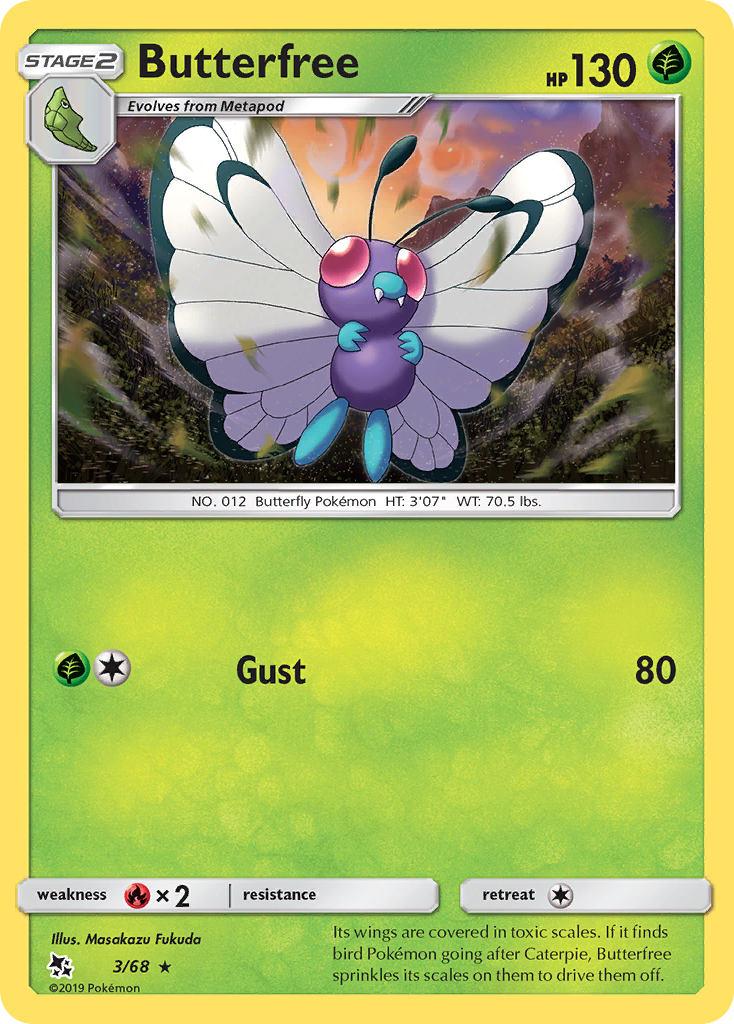 Butterfree (3/68) [Sun & Moon: Hidden Fates] - Card Brawlers | Quebec | Canada | Yu-Gi-Oh!