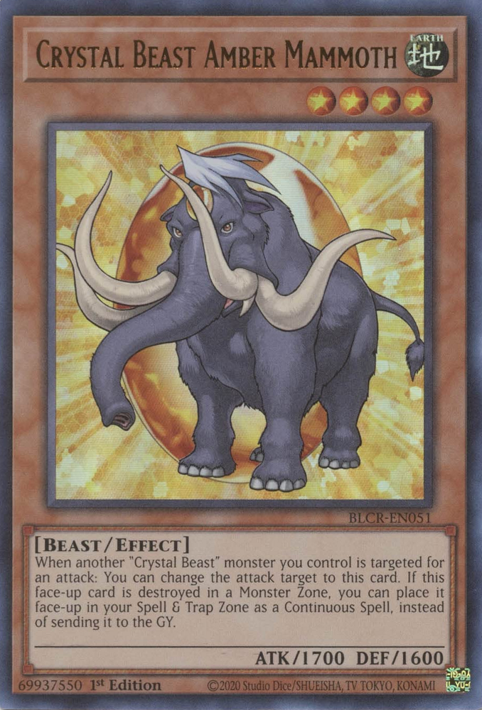 Crystal Beast Amber Mammoth [BLCR-EN051] Ultra Rare - Card Brawlers | Quebec | Canada | Yu-Gi-Oh!