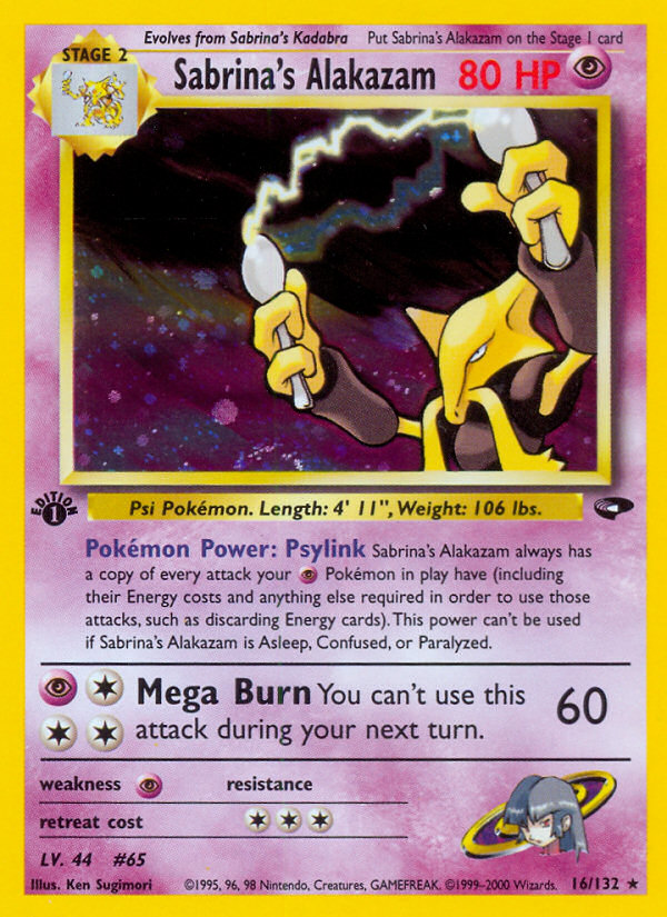 Sabrina's Alakazam (16/132) [Gym Challenge 1st Edition] - Card Brawlers | Quebec | Canada | Yu-Gi-Oh!