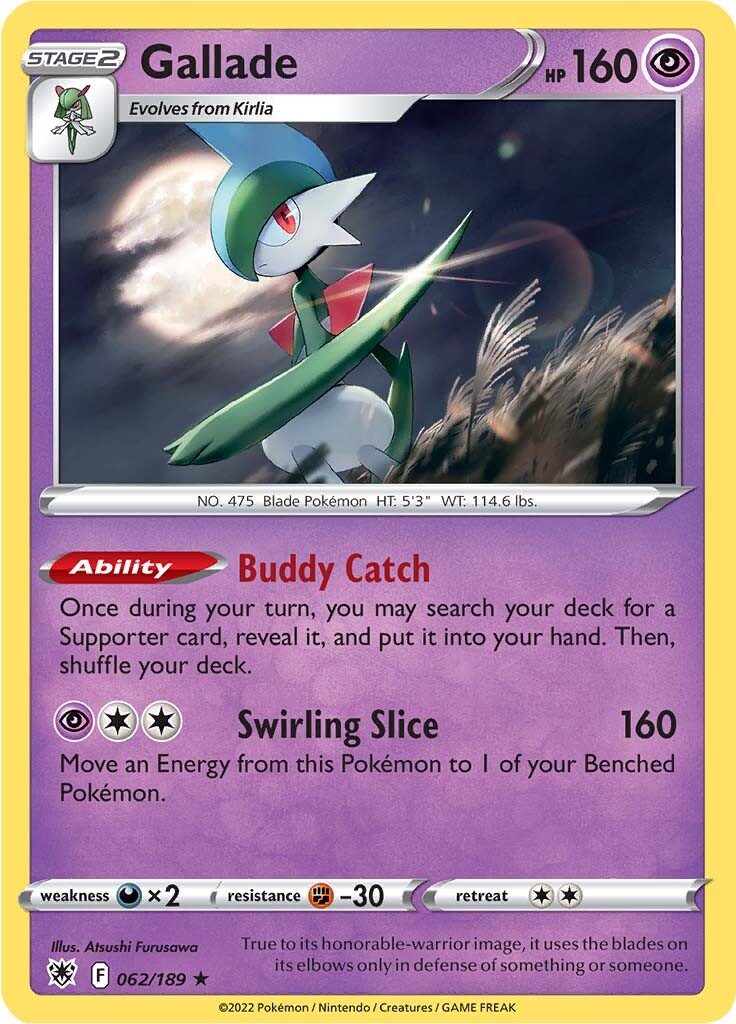 Gallade (062/189) [Sword & Shield: Astral Radiance] - Card Brawlers | Quebec | Canada | Yu-Gi-Oh!