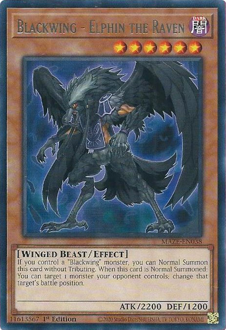 Blackwing - Elphin the Raven [MAZE-EN038] Rare - Card Brawlers | Quebec | Canada | Yu-Gi-Oh!