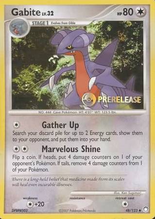 Gabite (48/123) (Prerelease Promo) [Diamond & Pearl: Black Star Promos] - Card Brawlers | Quebec | Canada | Yu-Gi-Oh!
