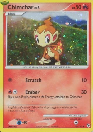 Chimchar (76/130) (Cosmos Holo) [Diamond & Pearl: Base Set] - Card Brawlers | Quebec | Canada | Yu-Gi-Oh!