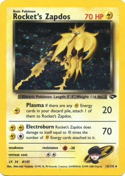 Rocket's Zapdos (15/132) [Gym Challenge Unlimited] - Card Brawlers | Quebec | Canada | Yu-Gi-Oh!