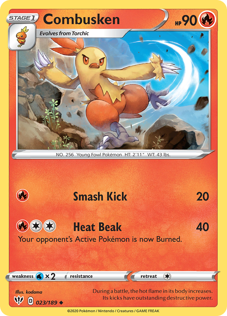 Combusken (023/189) [Sword & Shield: Darkness Ablaze] - Card Brawlers | Quebec | Canada | Yu-Gi-Oh!
