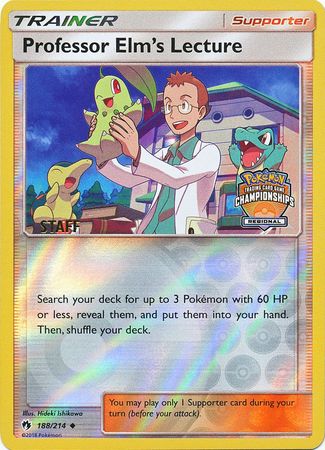 Professor Elm's Lecture (188/214) (Regional Championship Promo Staff) [Sun & Moon: Lost Thunder] - Card Brawlers | Quebec | Canada | Yu-Gi-Oh!