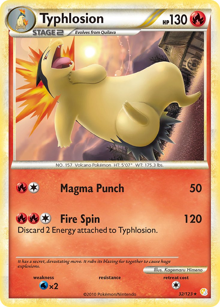 Typhlosion (32/123) (Theme Deck Exclusive) [HeartGold & SoulSilver: Base Set] - Card Brawlers | Quebec | Canada | Yu-Gi-Oh!