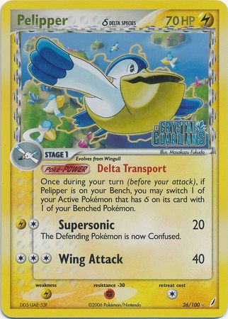 Pelipper (26/100) (Delta Species) (Stamped) [EX: Crystal Guardians] - Card Brawlers | Quebec | Canada | Yu-Gi-Oh!