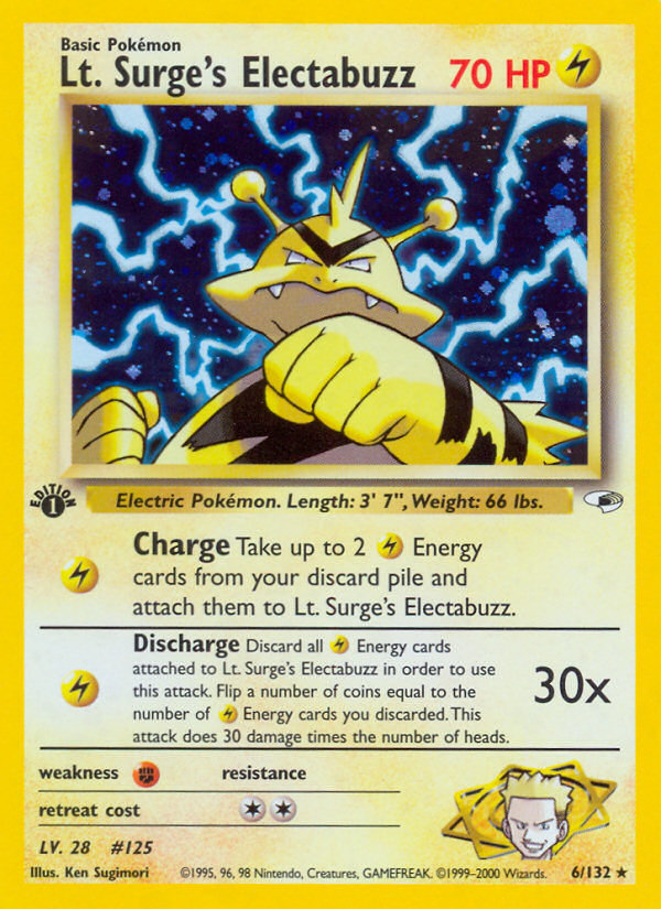 Lt. Surge's Electabuzz (6/132) [Gym Heroes 1st Edition] - Card Brawlers | Quebec | Canada | Yu-Gi-Oh!