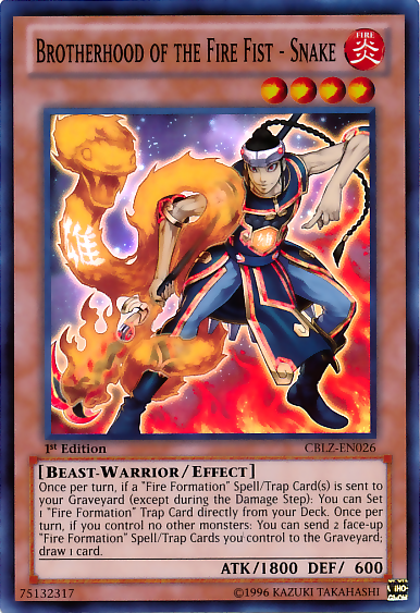 Brotherhood of the Fire Fist - Snake [CBLZ-EN026] Super Rare - Card Brawlers | Quebec | Canada | Yu-Gi-Oh!