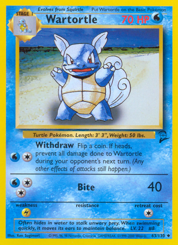 Wartortle (63/130) [Base Set 2] - Card Brawlers | Quebec | Canada | Yu-Gi-Oh!