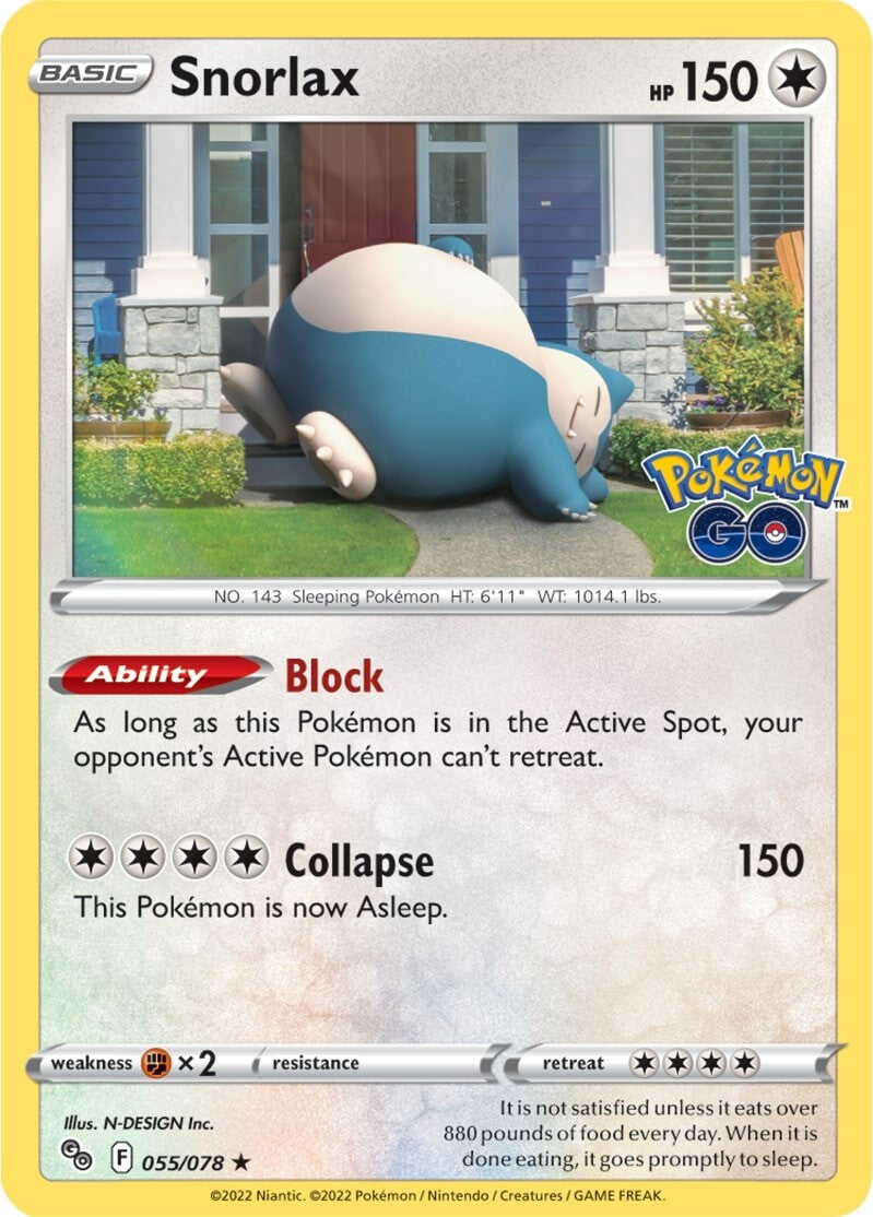Snorlax (055/078) [Pokémon GO] - Card Brawlers | Quebec | Canada | Yu-Gi-Oh!