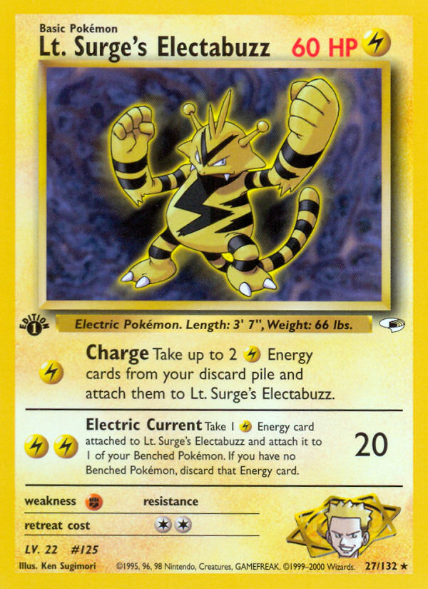 Lt. Surge's Electabuzz (27/132) [Gym Heroes 1st Edition] - Card Brawlers | Quebec | Canada | Yu-Gi-Oh!