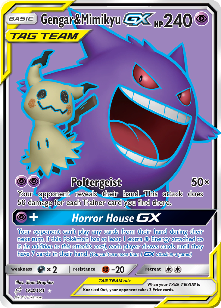 Gengar & Mimikyu GX (164/181) [Sun & Moon: Team Up] - Card Brawlers | Quebec | Canada | Yu-Gi-Oh!