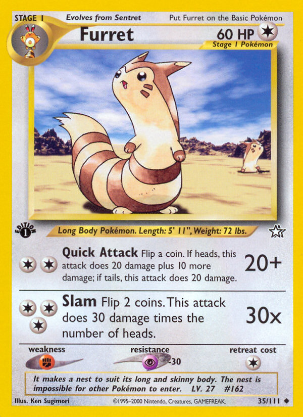 Furret (35/111) [Neo Genesis 1st Edition] - Card Brawlers | Quebec | Canada | Yu-Gi-Oh!