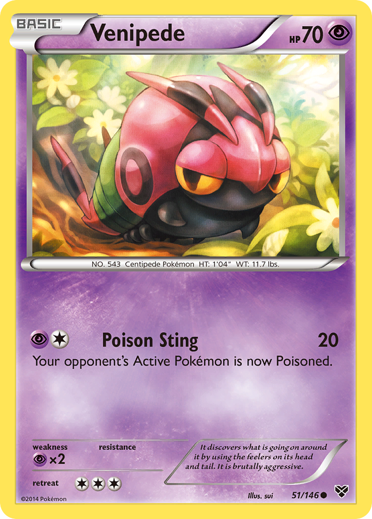 Venipede (51/146) [XY: Base Set] - Card Brawlers | Quebec | Canada | Yu-Gi-Oh!