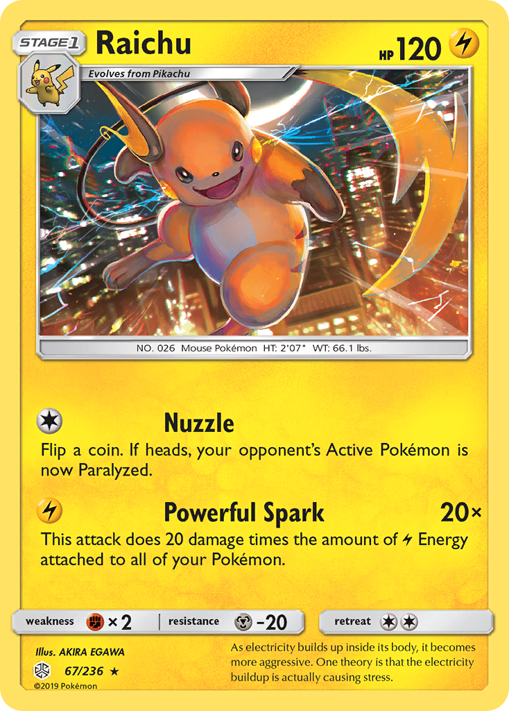 Raichu (67/236) [Sun & Moon: Cosmic Eclipse] - Card Brawlers | Quebec | Canada | Yu-Gi-Oh!