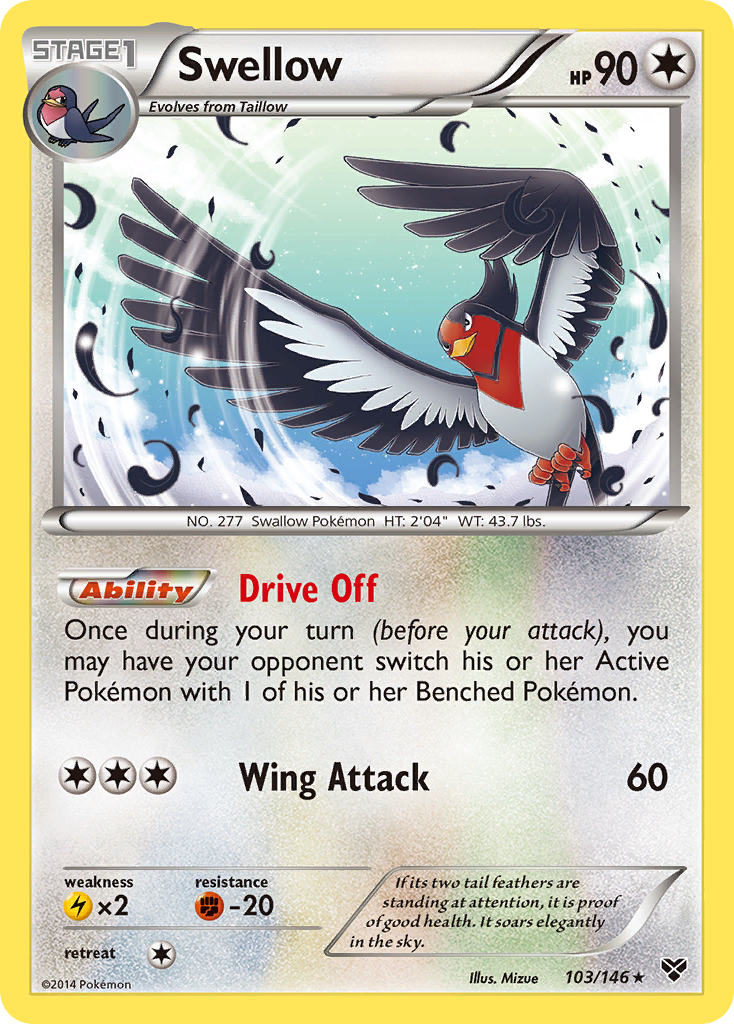 Swellow (103/146) [XY: Base Set] - Card Brawlers | Quebec | Canada | Yu-Gi-Oh!