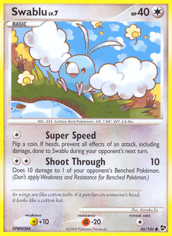 Swablu (86/106) [Diamond & Pearl: Great Encounters] - Card Brawlers | Quebec | Canada | Yu-Gi-Oh!