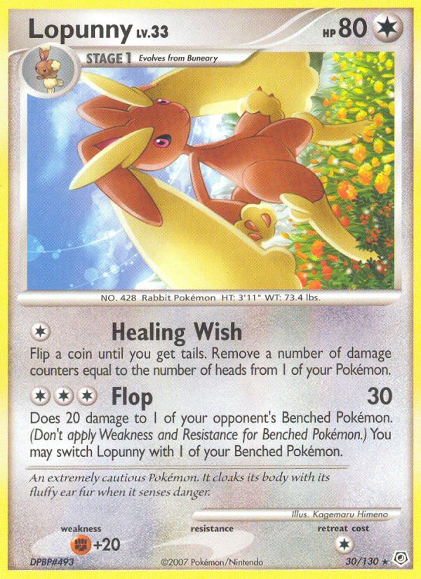 Lopunny (30/130) [Diamond & Pearl: Base Set] - Card Brawlers | Quebec | Canada | Yu-Gi-Oh!