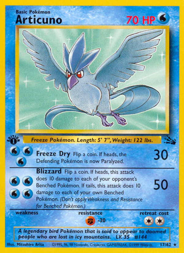 Articuno (17/62) [Fossil 1st Edition] - Card Brawlers | Quebec | Canada | Yu-Gi-Oh!