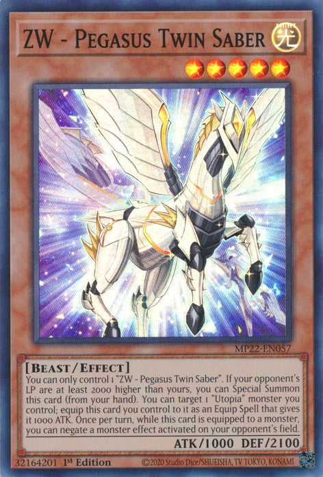 ZW - Pegasus Twin Saber [MP22-EN057] Super Rare - Card Brawlers | Quebec | Canada | Yu-Gi-Oh!