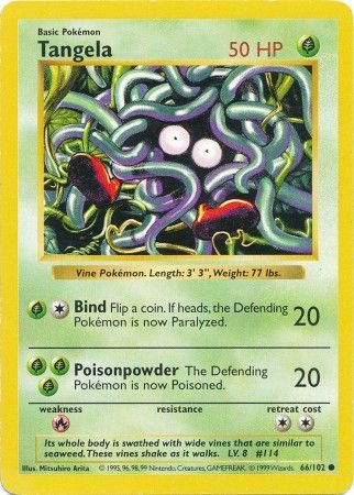 Tangela (66/102) [Base Set Shadowless Unlimited] - Card Brawlers | Quebec | Canada | Yu-Gi-Oh!