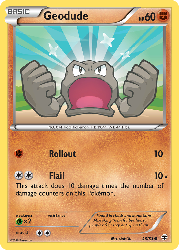 Geodude (43/83) [XY: Generations] - Card Brawlers | Quebec | Canada | Yu-Gi-Oh!