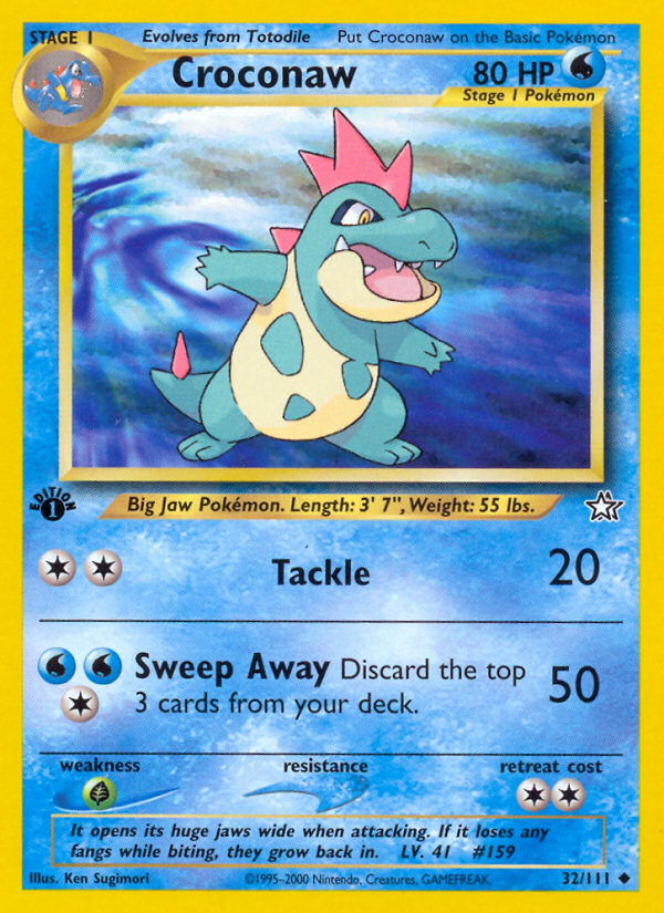 Croconaw (32/111) [Neo Genesis 1st Edition] - Card Brawlers | Quebec | Canada | Yu-Gi-Oh!