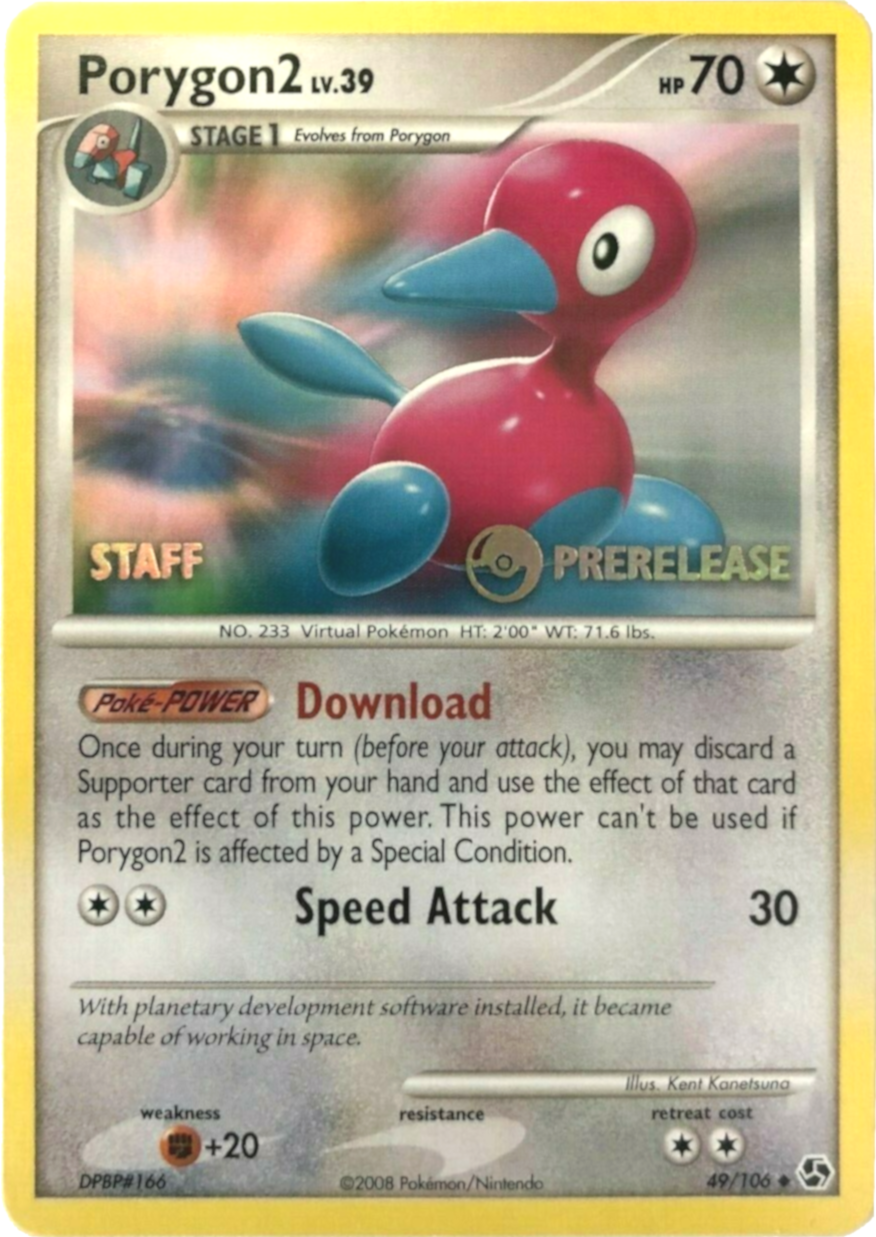 Porygon2 (49/106) (Staff Prerelease Promo) [Diamond & Pearl: Black Star Promos] - Card Brawlers | Quebec | Canada | Yu-Gi-Oh!