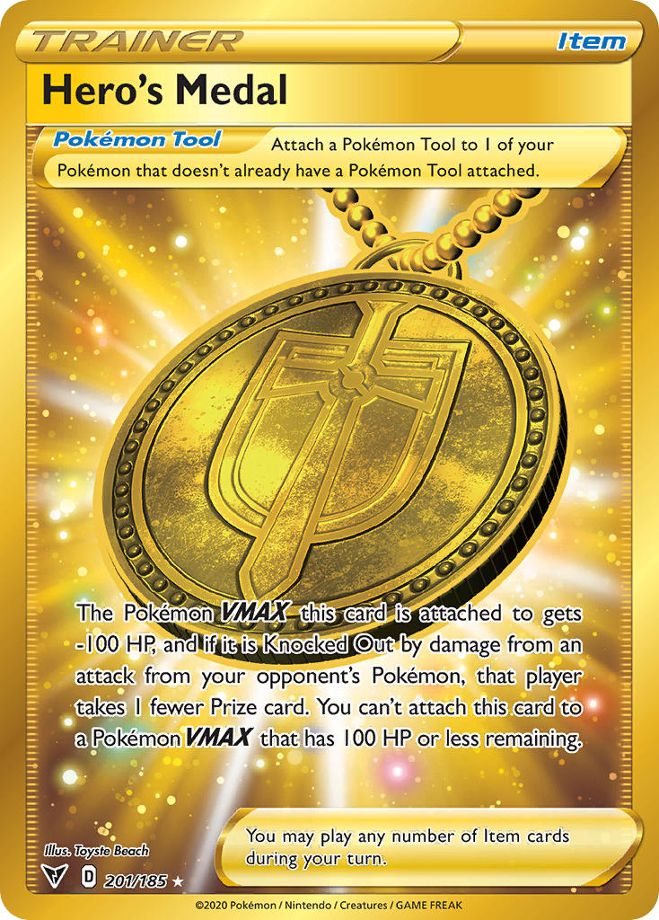 Hero's Medal (201/185) [Sword & Shield: Vivid Voltage] - Card Brawlers | Quebec | Canada | Yu-Gi-Oh!