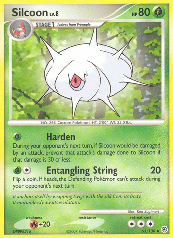 Silcoon (63/130) [Diamond & Pearl: Base Set] - Card Brawlers | Quebec | Canada | Yu-Gi-Oh!