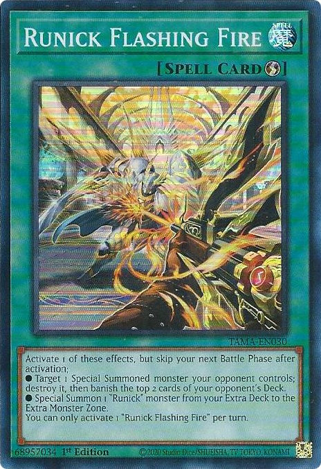 Runick Flashing Fire [TAMA-EN030] Super Rare - Card Brawlers | Quebec | Canada | Yu-Gi-Oh!