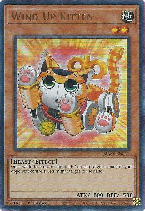 Wind-Up Kitten [MAZE-EN041] Ultra Rare - Card Brawlers | Quebec | Canada | Yu-Gi-Oh!