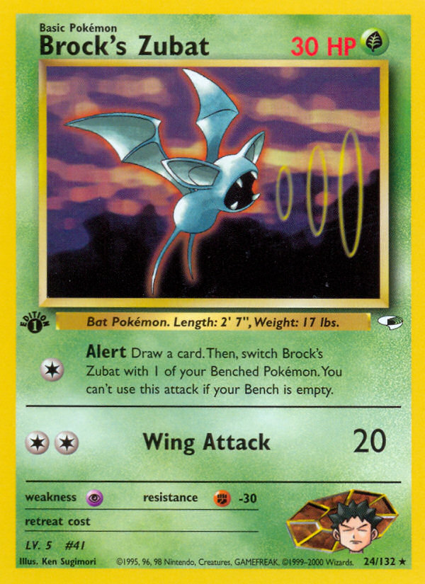 Brock's Zubat (24/132) [Gym Heroes 1st Edition] - Card Brawlers | Quebec | Canada | Yu-Gi-Oh!