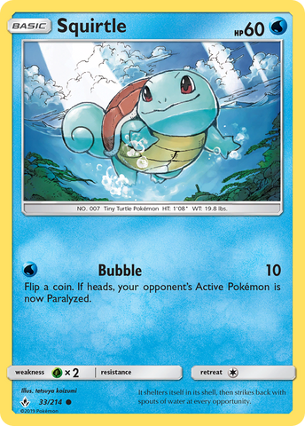 Squirtle (33/214) [Sun & Moon: Unbroken Bonds] - Card Brawlers | Quebec | Canada | Yu-Gi-Oh!